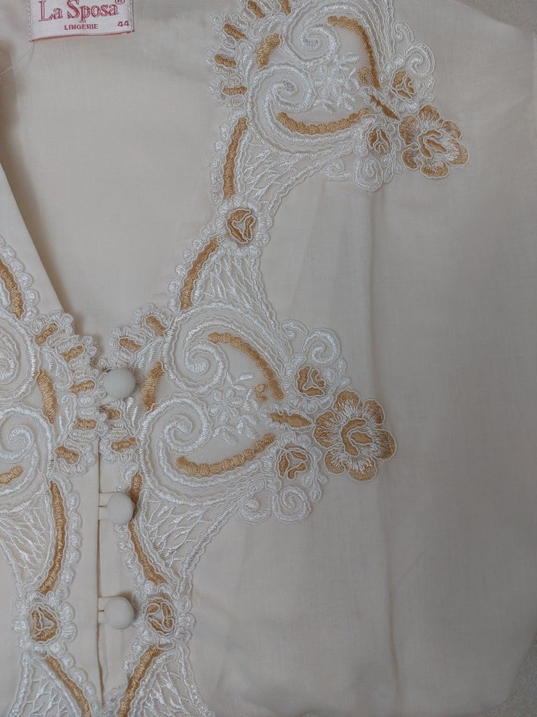 Cotton Jalabiya with Embroidery & Buttons on the Front - Peach - silk touch