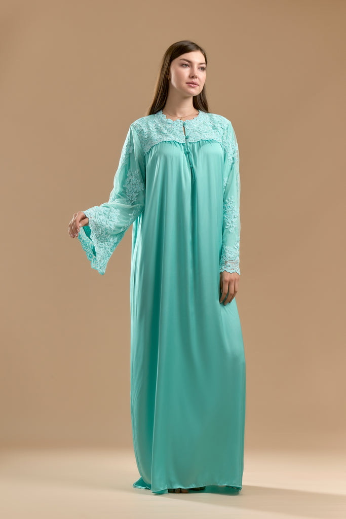 Silk Galabiya - Turquoise - silk touch